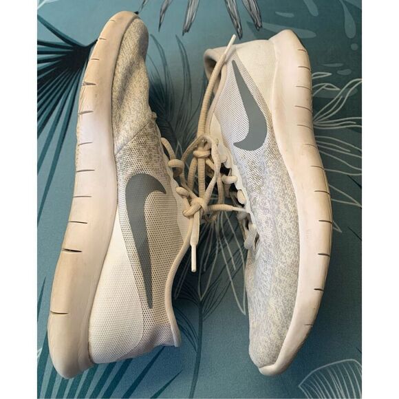 NIKE FLEX CONTACT white gray SNEAKER GYM SHOES sz 8.5 - Picture 3 of 7